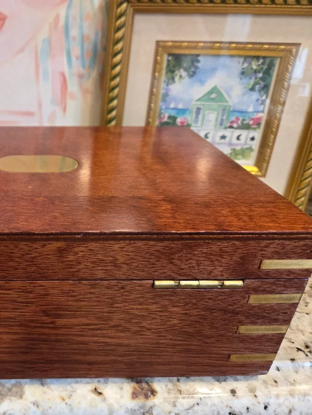Vintage campaign-style wooden box, resembling a Piffers Khyber-Pass 1880 Box